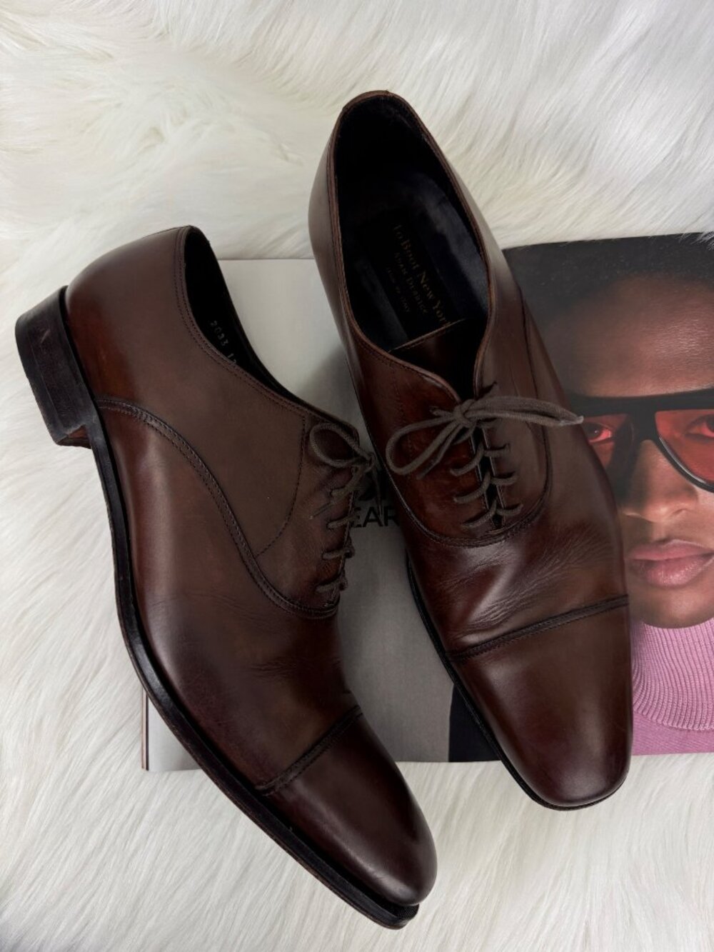 To Boot New York Nico Burnished Brown Calf Leather Cap Toe Oxford Shoes Size 13